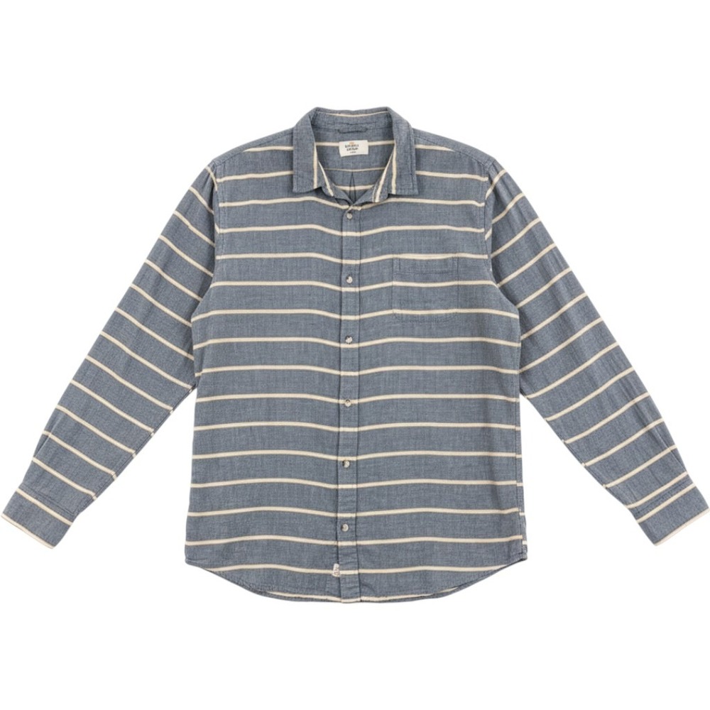 Marine Layer Button Down Shirt Mens Large Blue Yellow Striped Cotton Casual
